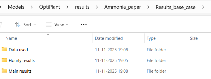 Results folders